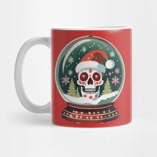 Santa Skull in a snow globe Mug